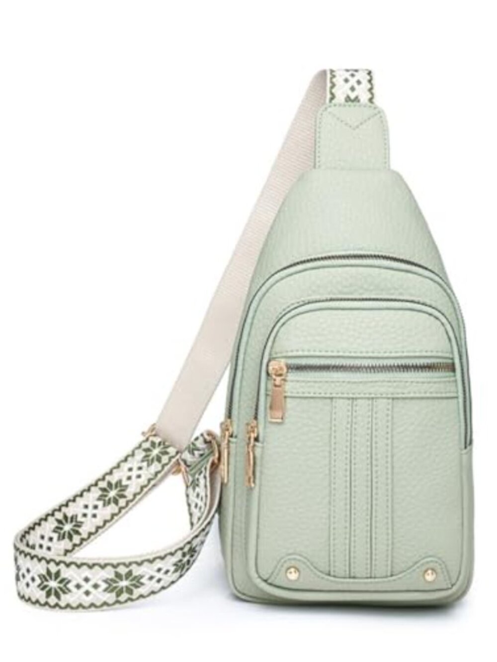 Faux Leather Sling Bag Crossbody Fanny Pack Unisex Shoulder Chest Bag